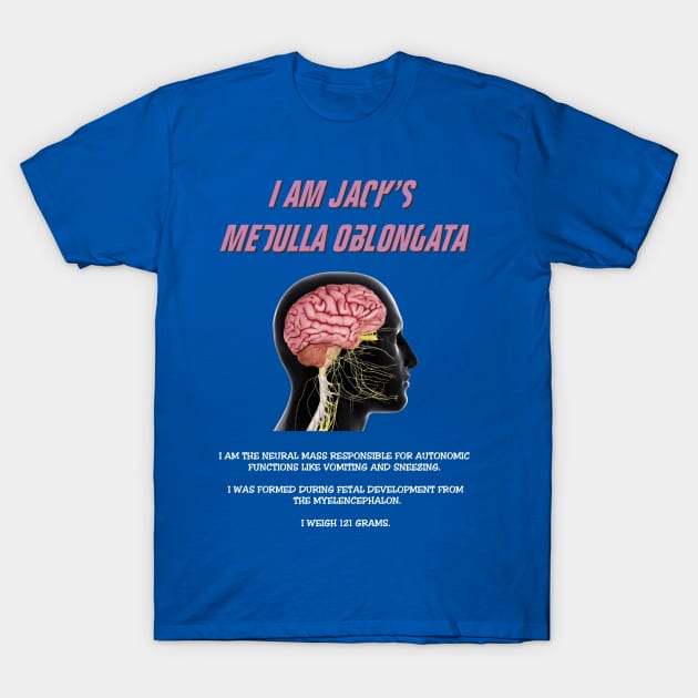 I Am Jack's Medulla Oblongata (White Text) T-Shirt by rubernek